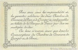 1 Franc FRANCE regionalism and various Quimper et Brest 1921 JP.104.20 VF+