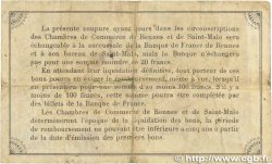 50 Centimes FRANCE Regionalismus und verschiedenen Rennes et Saint-Malo 1915 JP.105.01 S