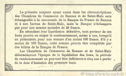 50 Centimes FRANCE régionalisme et divers Rennes et Saint-Malo 1915 JP.105.01 SUP
