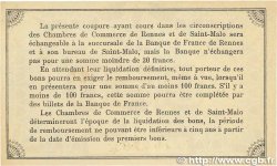 50 Centimes FRANCE regionalismo y varios Rennes et Saint-Malo 1915 JP.105.01 SC+