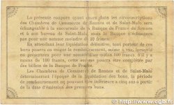 50 Centimes FRANCE regionalismo y varios Rennes et Saint-Malo 1915 JP.105.10 BC