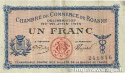 1 Franc FRANCE Regionalismus und verschiedenen Roanne 1915 JP.106.02 S