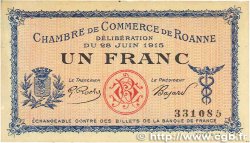 1 Franc FRANCE regionalism and miscellaneous Roanne 1915 JP.106.02 VF