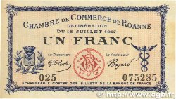 1 Franc FRANCE regionalism and miscellaneous Roanne 1917 JP.106.12 XF