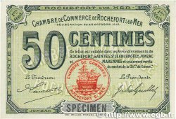 50 Centimes Spécimen FRANCE regionalism and various Rochefort-Sur-Mer 1915 JP.107.02 XF
