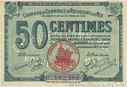 50 Centimes FRANCE regionalism and various Rochefort-Sur-Mer 1920 JP.107.17 F