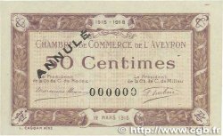 50 Centimes Annulé FRANCE regionalismo e varie Rodez et Millau 1915 JP.108.03 AU