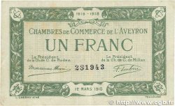 1 Franc FRANCE regionalism and miscellaneous Rodez et Millau 1915 JP.108.05 F
