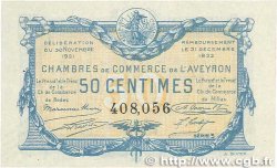 50 Centimes FRANCE regionalism and miscellaneous Rodez et Millau 1921 JP.108.16 VF+