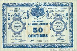50 Centimes FRANCE regionalism and various Rouen 1917 JP.110.28 VF