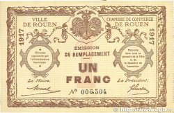 1 Franc FRANCE regionalism and various Rouen 1917 JP.110.30 VF