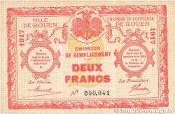 2 Francs FRANCE Regionalismus und verschiedenen Rouen 1917 JP.110.32 fVZ