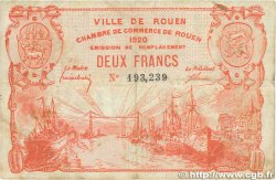 2 Francs FRANCE Regionalismus und verschiedenen Rouen 1920 JP.110.52 SGE
