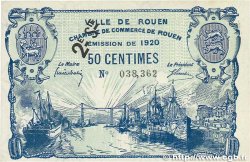 50 Centimes FRANCE regionalismo e varie Rouen 1920 JP.110.53 SPL