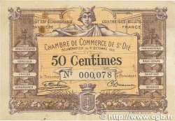 50 Centimes FRANCE regionalism and various Saint-Die 1915 JP.112.01 F