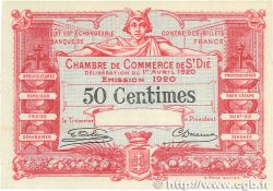 50 Centimes Spécimen FRANCE Regionalismus und verschiedenen Saint-Die 1920 JP.112.17 fVZ