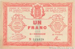 1 Franc FRANCE Regionalismus und verschiedenen Saint-Omer 1914 JP.115.10 SS