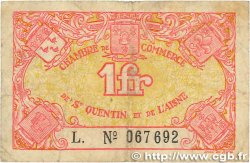 1 Franc FRANCE Regionalismus und verschiedenen Saint-Quentin 1918 JP.116.03