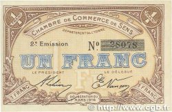 1 Franc FRANCE regionalismo e varie Sens 1916 JP.118.04 SPL+
