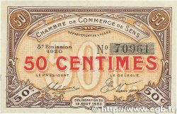 50 Centimes FRANCE regionalism and various Sens 1920 JP.118.10 XF