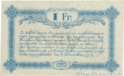 1 Franc FRANCE regionalismo y varios Tarbes 1917 JP.120.18 MBC