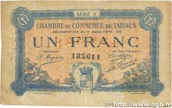 1 Franc FRANCE regionalism and various Tarbes 1919 JP.120.22 VG
