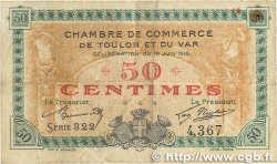 50 Centimes FRANCE régionalisme et divers Toulon 1916 JP.121.01 TB