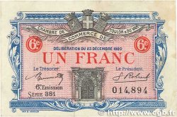 1 Franc FRANCE regionalism and miscellaneous Toulon 1920 JP.121.31 F