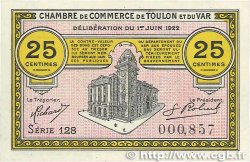 25 Centimes FRANCE regionalism and miscellaneous Toulon 1922 JP.121.34 XF+