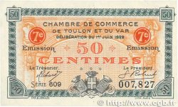 50 Centimes FRANCE regionalism and miscellaneous Toulon 1922 JP.121.35 XF+
