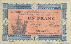 1 Franc FRANCE regionalismo y varios Toulouse 1914 JP.122.14 MBC
