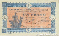 1 Franc FRANCE regionalism and miscellaneous Toulouse 1914 JP.122.14 VF+