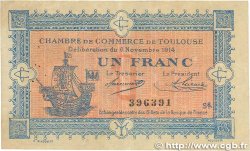 1 Franc FRANCE regionalism and miscellaneous Toulouse 1914 JP.122.20 VF