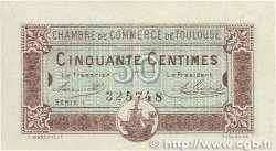 50 Centimes FRANCE regionalism and miscellaneous Toulouse 1917 JP.122.22