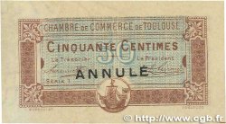 50 Centimes Annulé FRANCE Regionalismus und verschiedenen Toulouse 1917 JP.122.23 fVZ