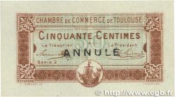 50 Centimes Annulé FRANCE regionalism and various Toulouse 1917 JP.122.25 AU