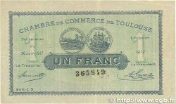 1 Franc FRANCE regionalism and various Toulouse 1917 JP.122.27 VF