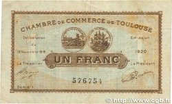 1 Franc FRANCE regionalism and miscellaneous Toulouse 1919 JP.122.36 F