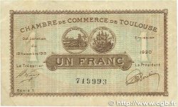 1 Franc FRANCE regionalism and miscellaneous Toulouse 1919 JP.122.36 VF