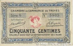 50 Centimes FRANCE regionalismo y varios Troyes 1918 JP.124.01 BC
