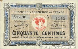 50 Centimes FRANCE regionalism and miscellaneous Troyes 1918 JP.124.07 VF+