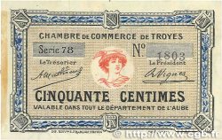 50 Centimes FRANCE regionalism and various Troyes 1918 JP.124.07 XF