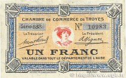 1 Franc FRANCE regionalism and miscellaneous Troyes 1918 JP.124.08 VF
