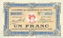 1 Franc FRANCE regionalism and miscellaneous Troyes 1918 JP.124.08 XF+