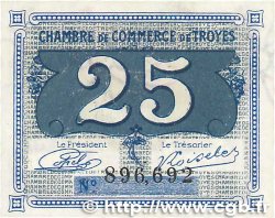 25 Centimes FRANCE regionalism and miscellaneous Troyes 1918 JP.124.15 UNC