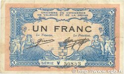 1 Franc FRANCE regionalism and miscellaneous Valence 1915 JP.127.03 F