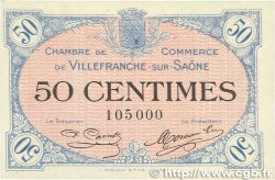 50 Centimes FRANCE Regionalismus und verschiedenen Villefranche-Sur-Saône 1915 JP.129.01 VZ+