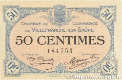 50 Centimes FRANCE regionalism and various Villefranche-Sur-Saône 1915 JP.129.01 AU