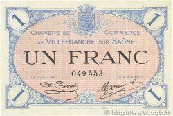 1 Franc FRANCE regionalism and various Villefranche-Sur-Saône 1915 JP.129.04 VF+