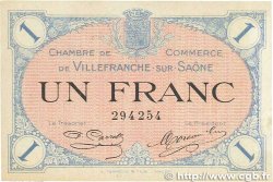 1 Franc FRANCE regionalism and miscellaneous Villefranche-Sur-Saône 1915 JP.129.04 AU